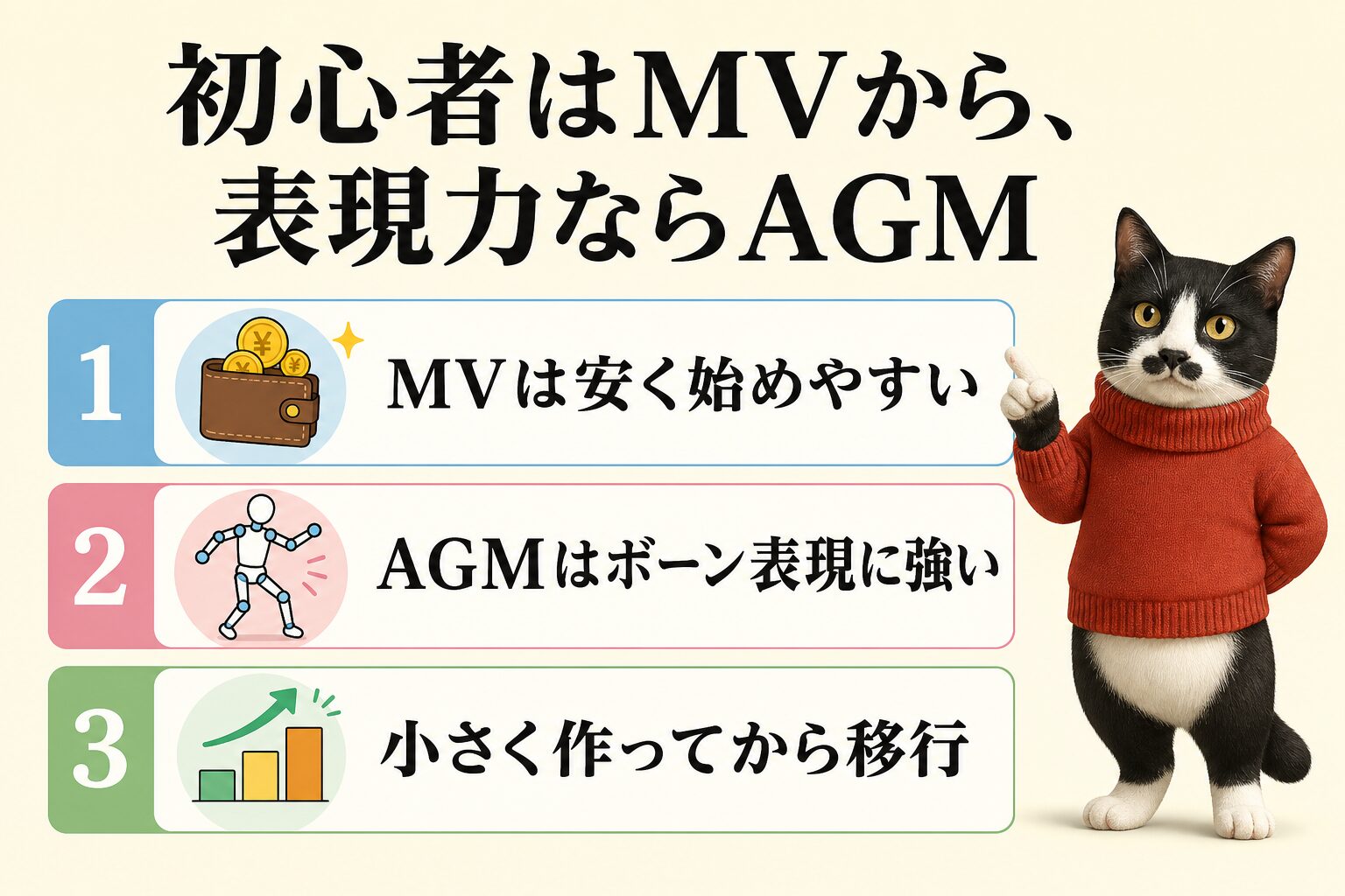 初心者はアクションゲームツクールMVから始め表現力が必要ならアクションゲームメーカーへ移行する流れを示したインフォグラフィック